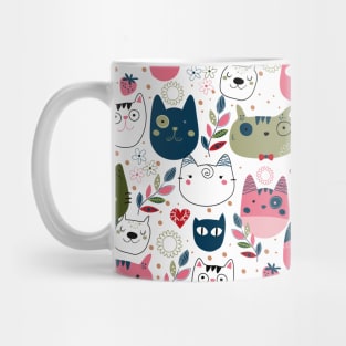 Cartoon Cute Cat Pattern Art Design Mug